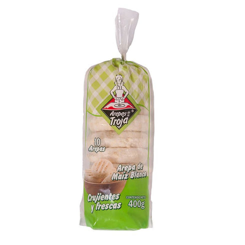 arepa troja 10u 400g redonda blanca